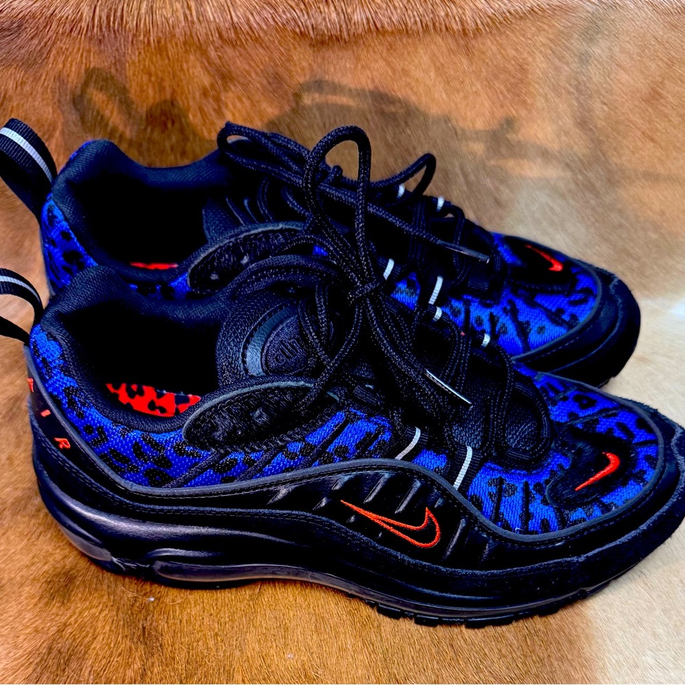 Nike Women’s Air Max 98 PRM Sneakers Black Leopard BV1978-001 Size 8 US/39 EUR